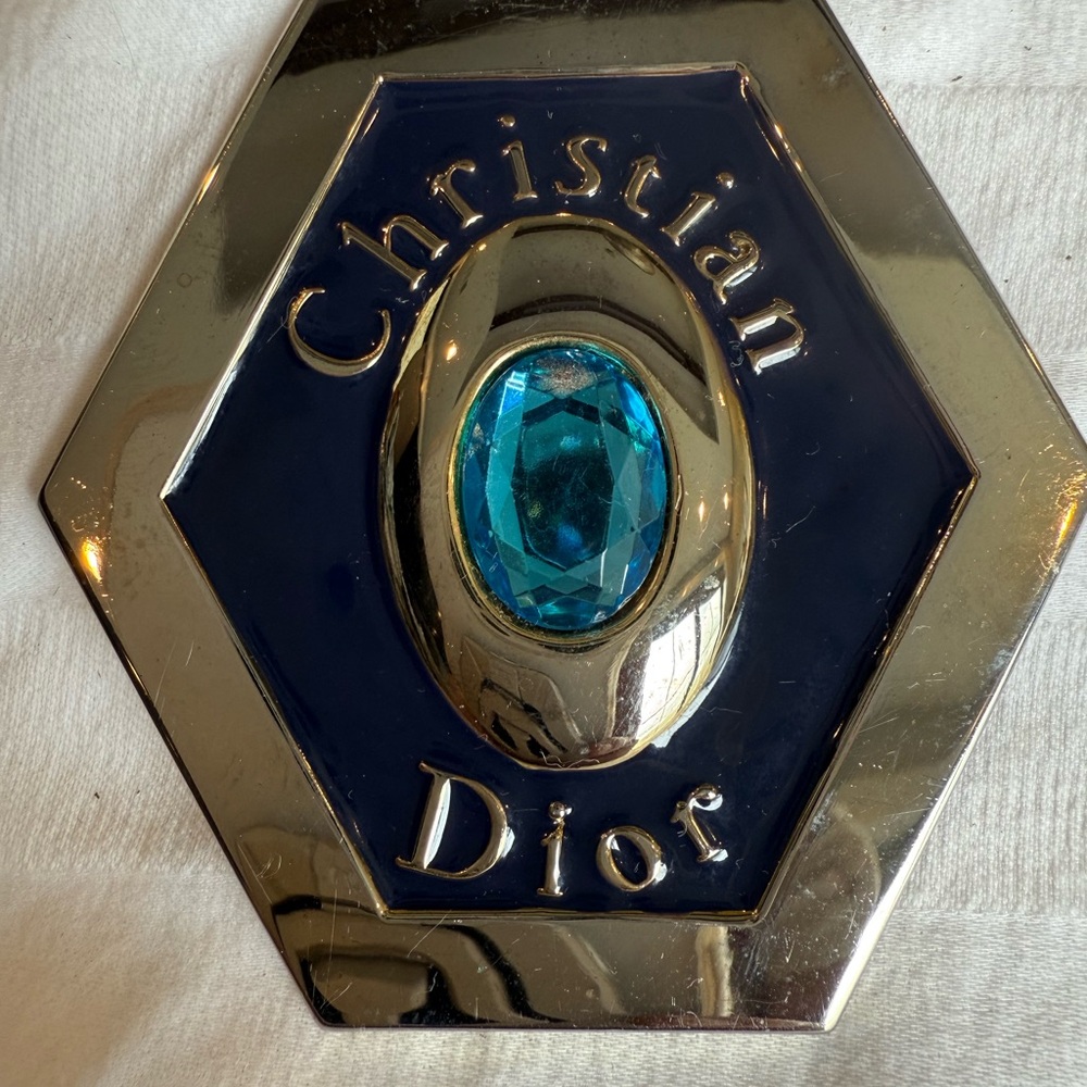 Christian Dior Blue and Silver Brooch